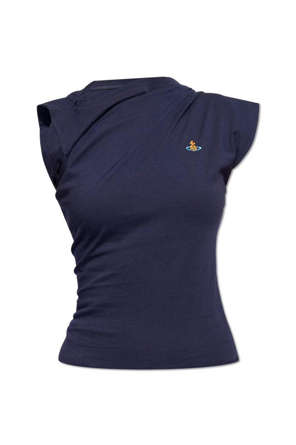 【Vivienne Westwood】ネイビー Hebo Tシャツ Navy Hebo T-Shirt by Vivienne Westwood on Sale